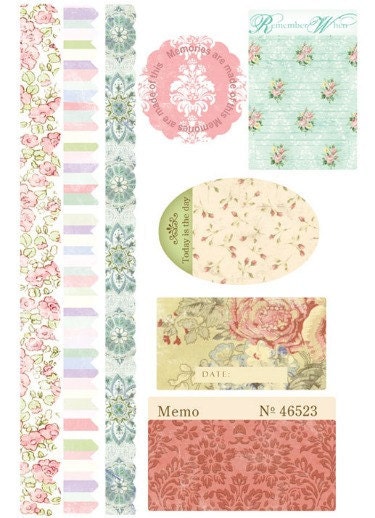 Boarder Stickers, Journaling Spots,  8 Pieces