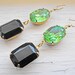 Black Dangle Earrings Peridot Earrings Vintage Peridot Green Drop Earrings Bridal Wedding Jewelry