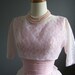 1950s 60s Vintage Pink Lace Tea Length Prom Party Dress Peggy Sue XS/Small