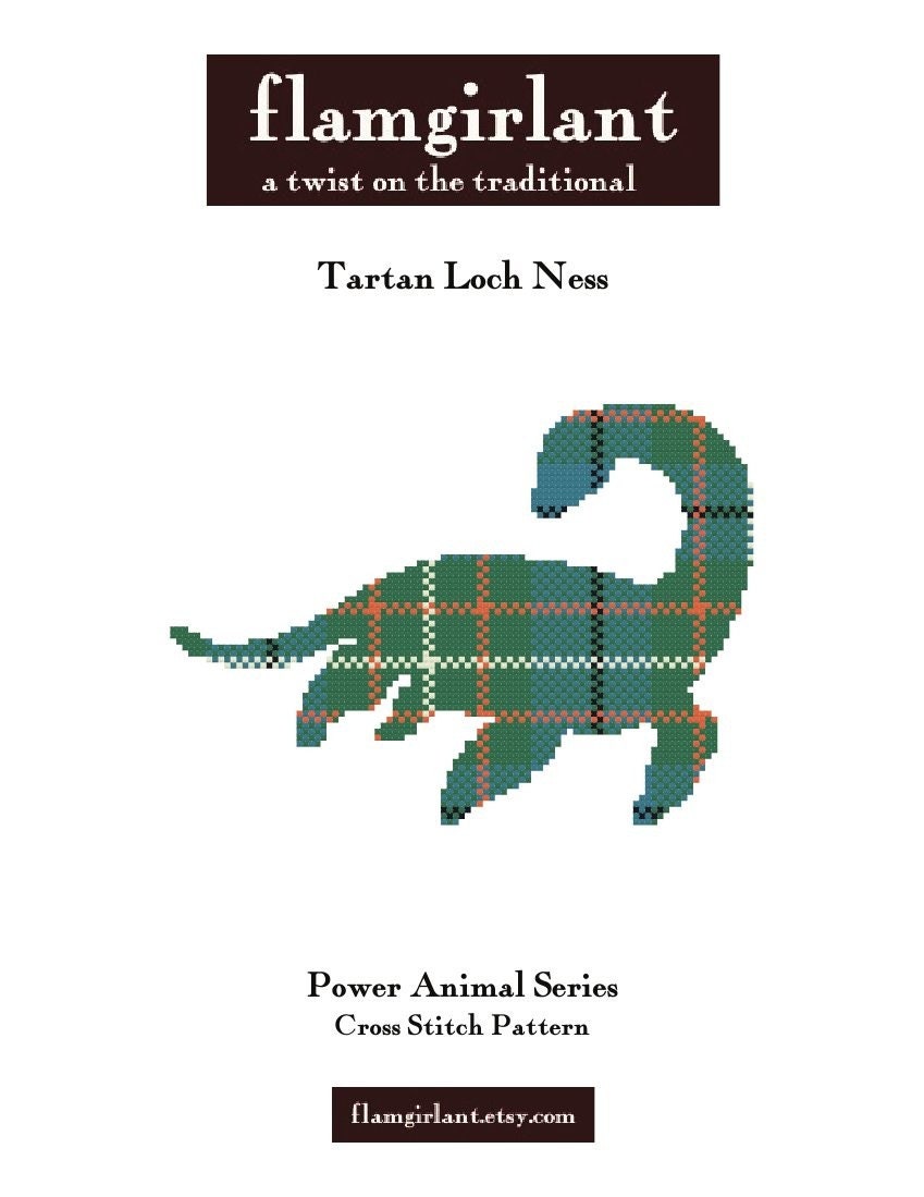 Power Animal: Tartan Loch Ness Cross Stitch Pattern
