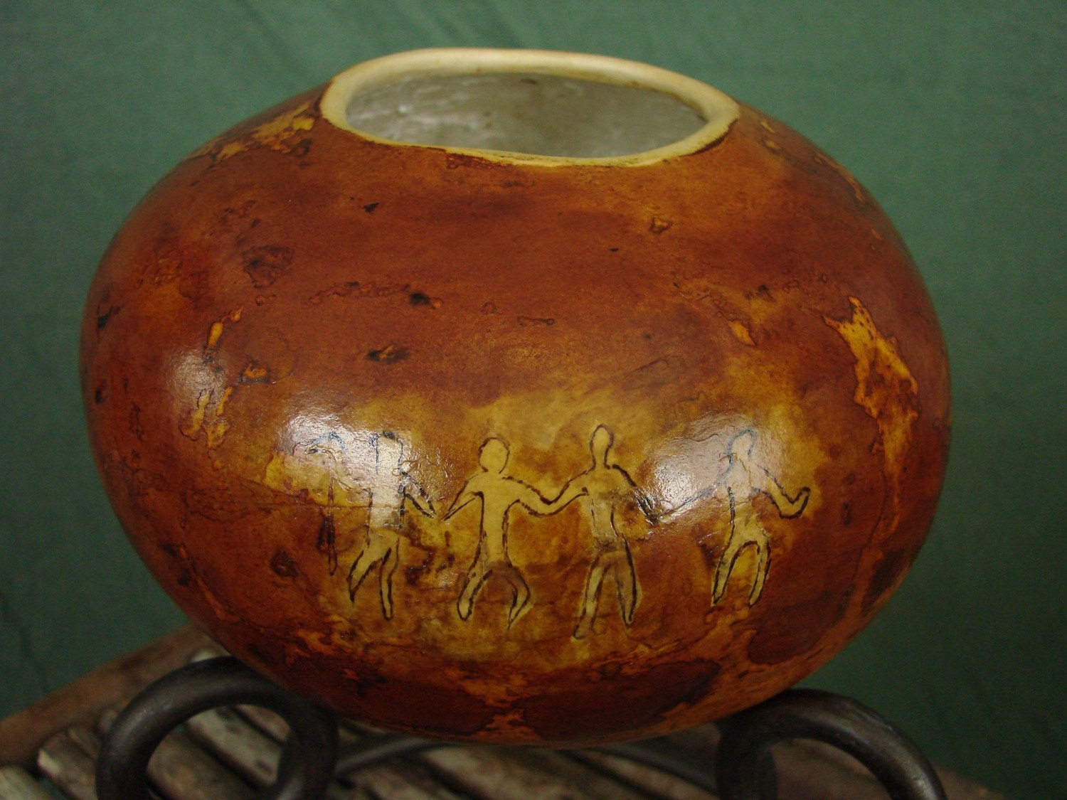 Petroglyph Gourd by Tim Greenhalgh, Gourdwright