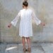 Vintage mod white lace dress - 1960s Twiggy cocktail dress - 60s retro tent mini dress- medium