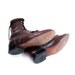 Southwestern Medallion Lacers / Black Cherry Pebbled Leather / Lace up Roper Boots by JUSTIN for Women's size 7