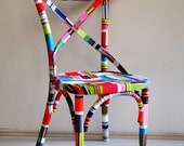 4 x colorful Thonet dining chairs (custom order)