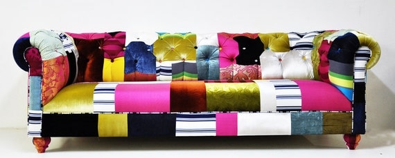chesterfield patchwork sofa - 1