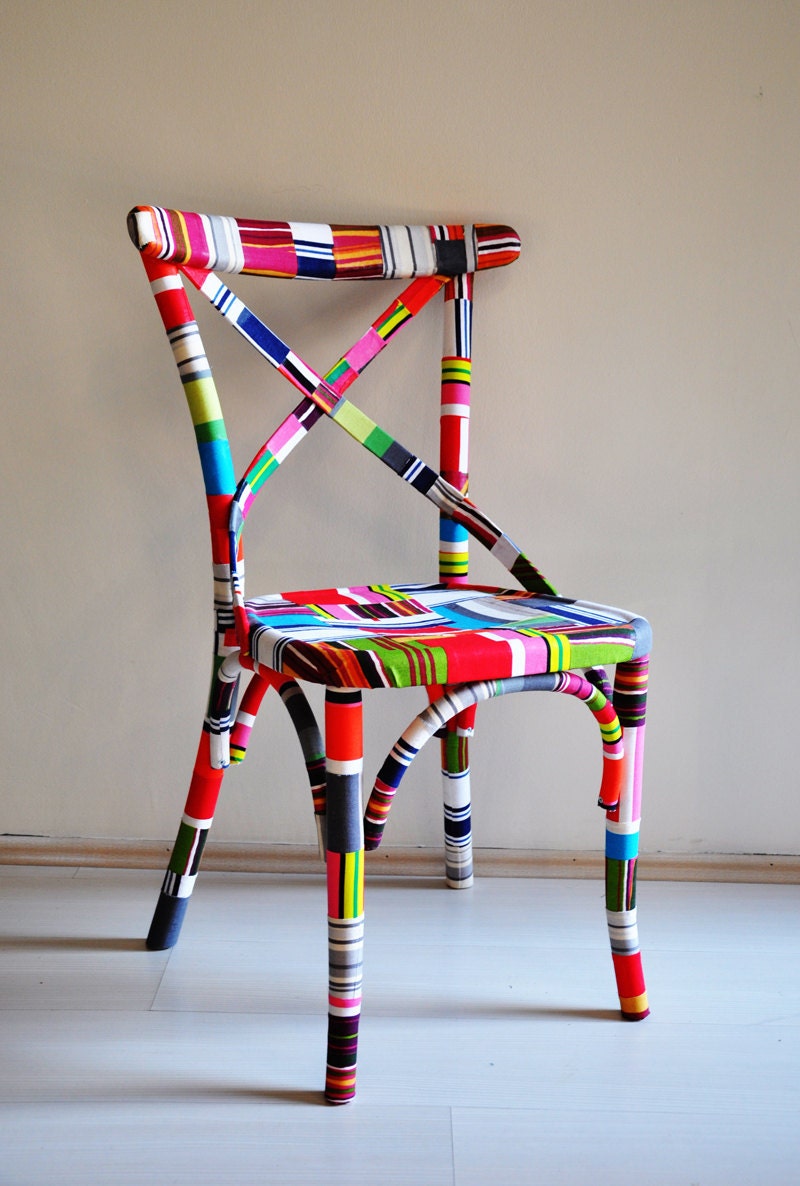 4 x colorful Thonet dining chairs (custom order)