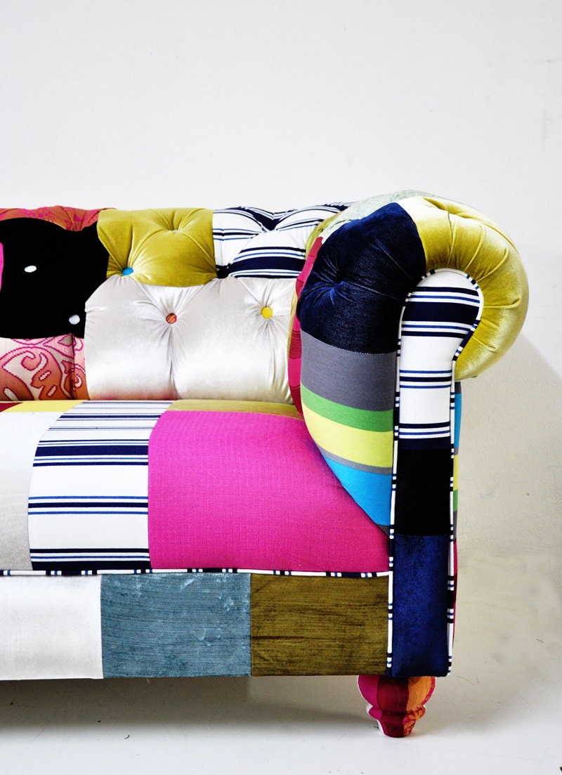 chesterfield patchwork sofa - 1