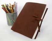 Leather Sketchbook Thick Journal with Acid Free Drawing paper, Large Journal,  the "Chunkier Lee"