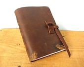 Manly leather journal with brand marks, handbound rugged leather journal, the Chunkie Lee