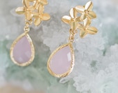 pink ice teardrop earrings