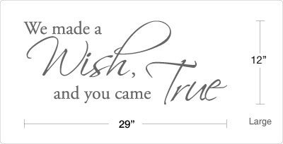 BIG We made a Wish, and you came True - Vinyl Wall Quote Decal
