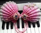 Couture Siren's Grotto Pink and White Mermaid Seashells, from the LOCKETSHIP.COM Mermaid Shoot (created & modeled by Traci Hines)