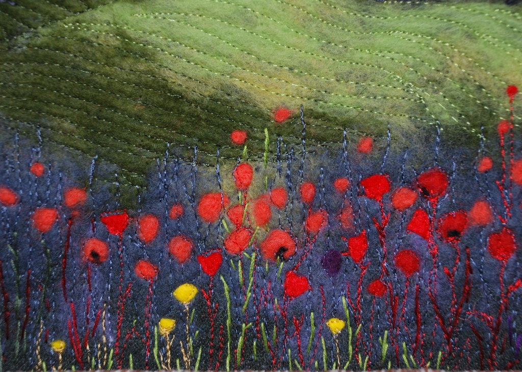 Sunset - needle felted art