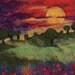 Sunset - needle felted art