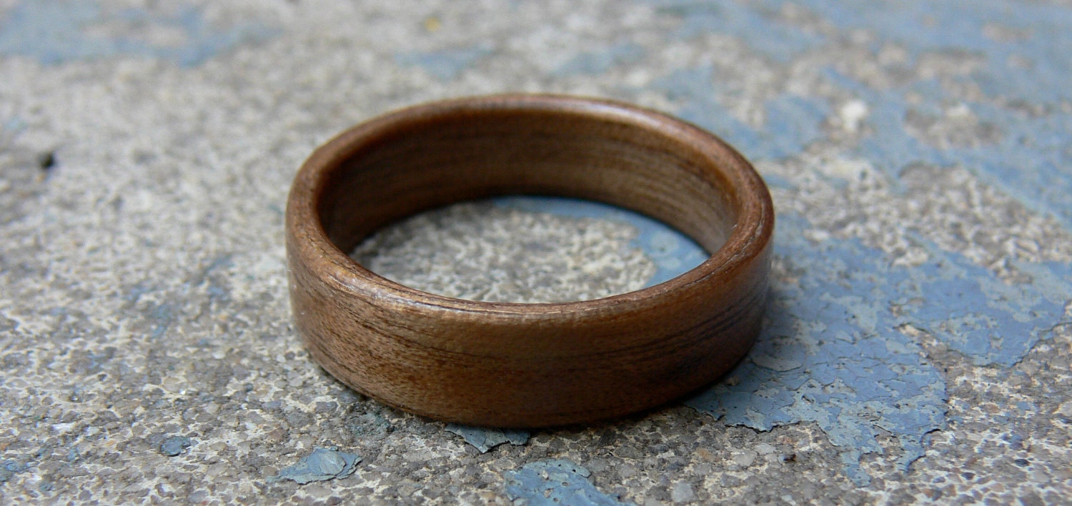 Handmade Bentwood Walnut Wood Ring