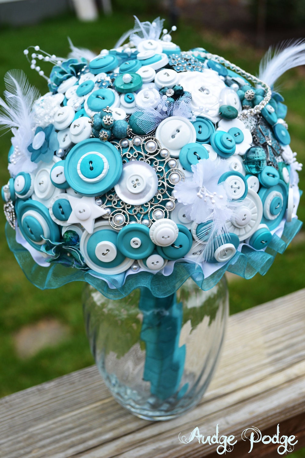 teal wedding bouquets