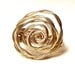 Modern Gold Rosette Ring:  Twisted Wire Wrapped Ring, Bold Wide Band Freeform Rose Ring, Custom Size