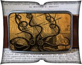 belt buckle, octopus attacks belt buckle, vintage inspired belt buckle, retro cool 258