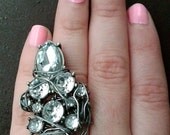 white diamond wire wrapped ring cubic zirconia