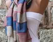 Multicolor Silk Shawl Scarf -  Cowl