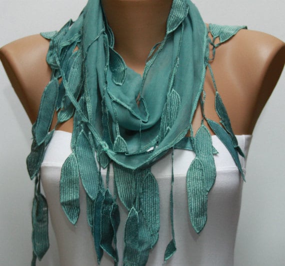 Scarf , Teal Cotton Scarf Headband Woman Necklace Cowl