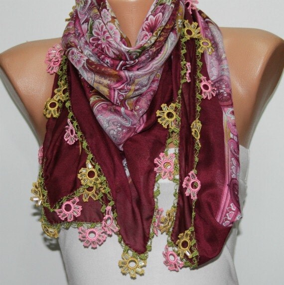 Turkish Anatolians Scarf  - Oya - Yemeni - Cowl   - Multicolor - New