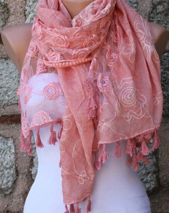 Tea Rose Scarf -  Cowl