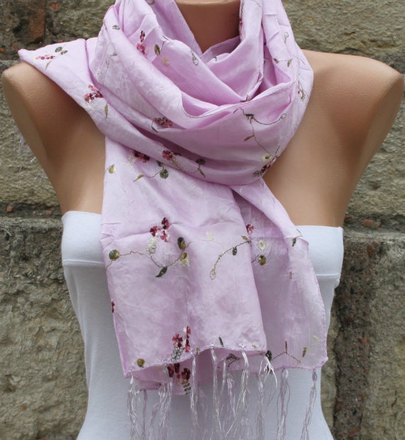 Pink - Shawl Scarf - Cowl Scarf - fatwoman bridesmaid gift