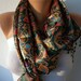 BIG SALE Women Scarf - Cowl with Lace - Multicolor