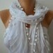 BIG SALE White Scarf Women Shawl Scarf - Cowl Scarf pompom - Off White