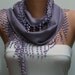Lilac Scarf   Pashmina Scarf  Headband Necklace Cowl with Lace Edge Gift for Her Valentine