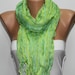 Plaid Green Shawl Scarf -  Cowl