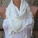 Creamy White - Shawl Scarf - Cowl fatwoman - Bridesmaids Gifts