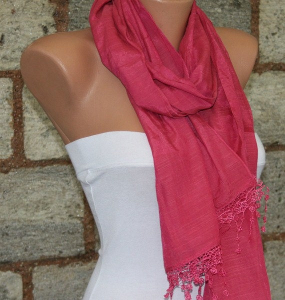Hot Pink - Shawl Scarf - Cowl