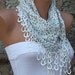 Polka Dot Scarf - Shawl - Cowl with Lace Edge White - fatwoman - Bridesmaids Gifts