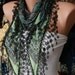 Multicolor Scarf - Cotton Scarf - Cowl with Lace Edge -