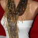 Brown Scarf  - Cotton Scarf -  Cowl Scarf  with  Lace Edge Multicolor Scarf - fatwoman