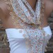 Multicolor Scarf - Cotton Scarf -  Cowl with  Lace Edge