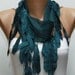 Scarf , Emerald Green Cotton Scarf Woman Cowl