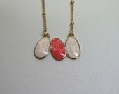 B83-Scarlet White Pebble Necklace