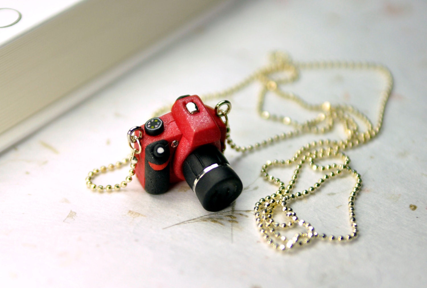 Nikon D3100 Red DSLR Camera miniature necklace