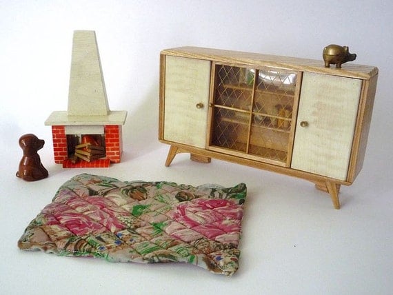 Vintage Miniature Living Room for a Doll House