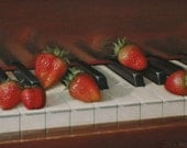 Strawberry Medley Signed Giclee Print in 12x16 Mat