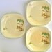 3 Clarice Cliff Staffordshire Pottery 1930's Plates