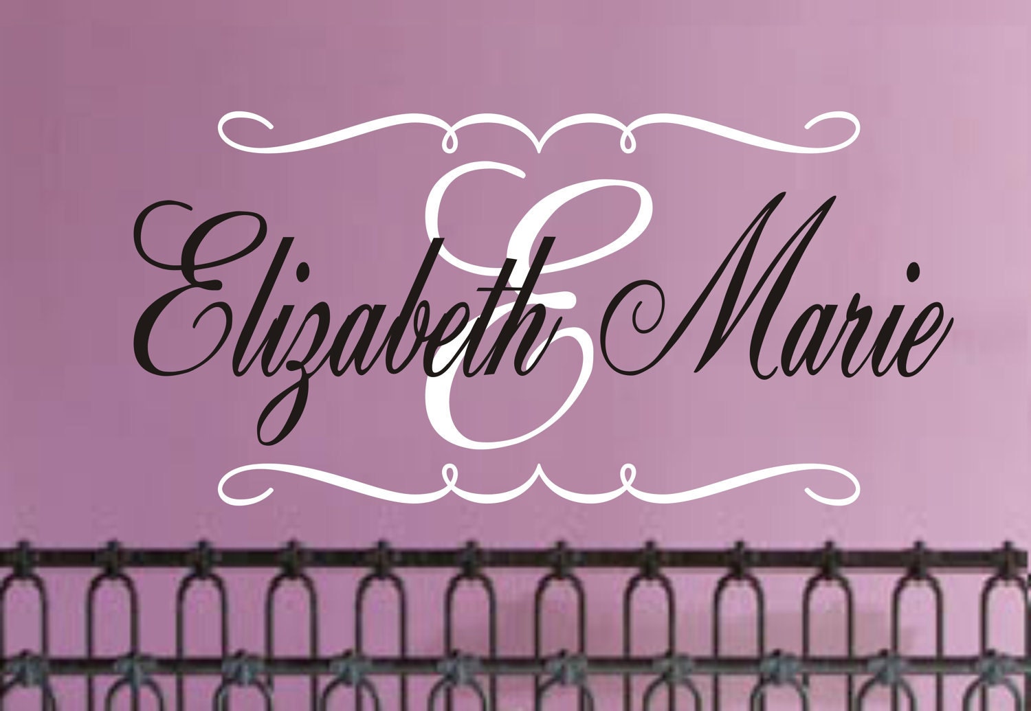 Large Personalized Children Decor Name Vinyl Wall Decal, Nursery Monogram Vinyl - Vinyl Lettering Wall Art
