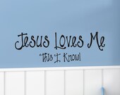 Childrens Decor Jesus Loves Me Vinyl Wall Lettering Art Decal - Nursery and Kids Wall Decal