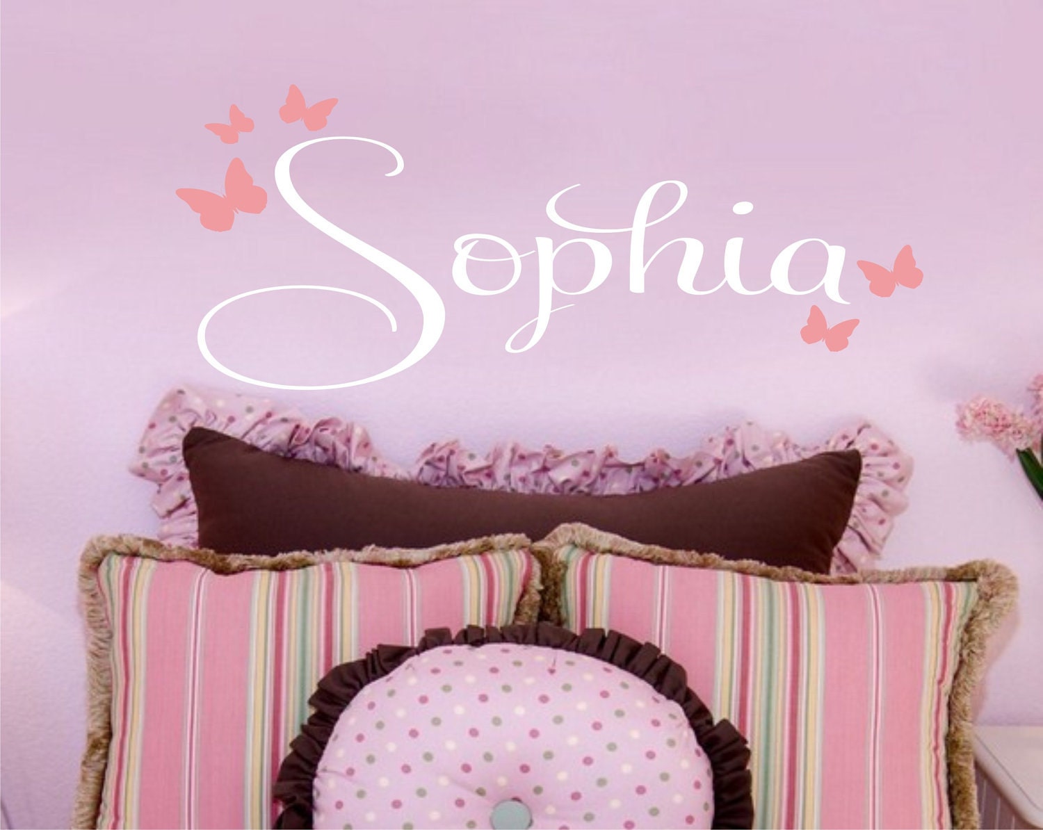 Butterflies Nursery Wall Decal Monogram - Kids Wall Decal - Vinyl Decal - Vinyl Lettering Wall Art