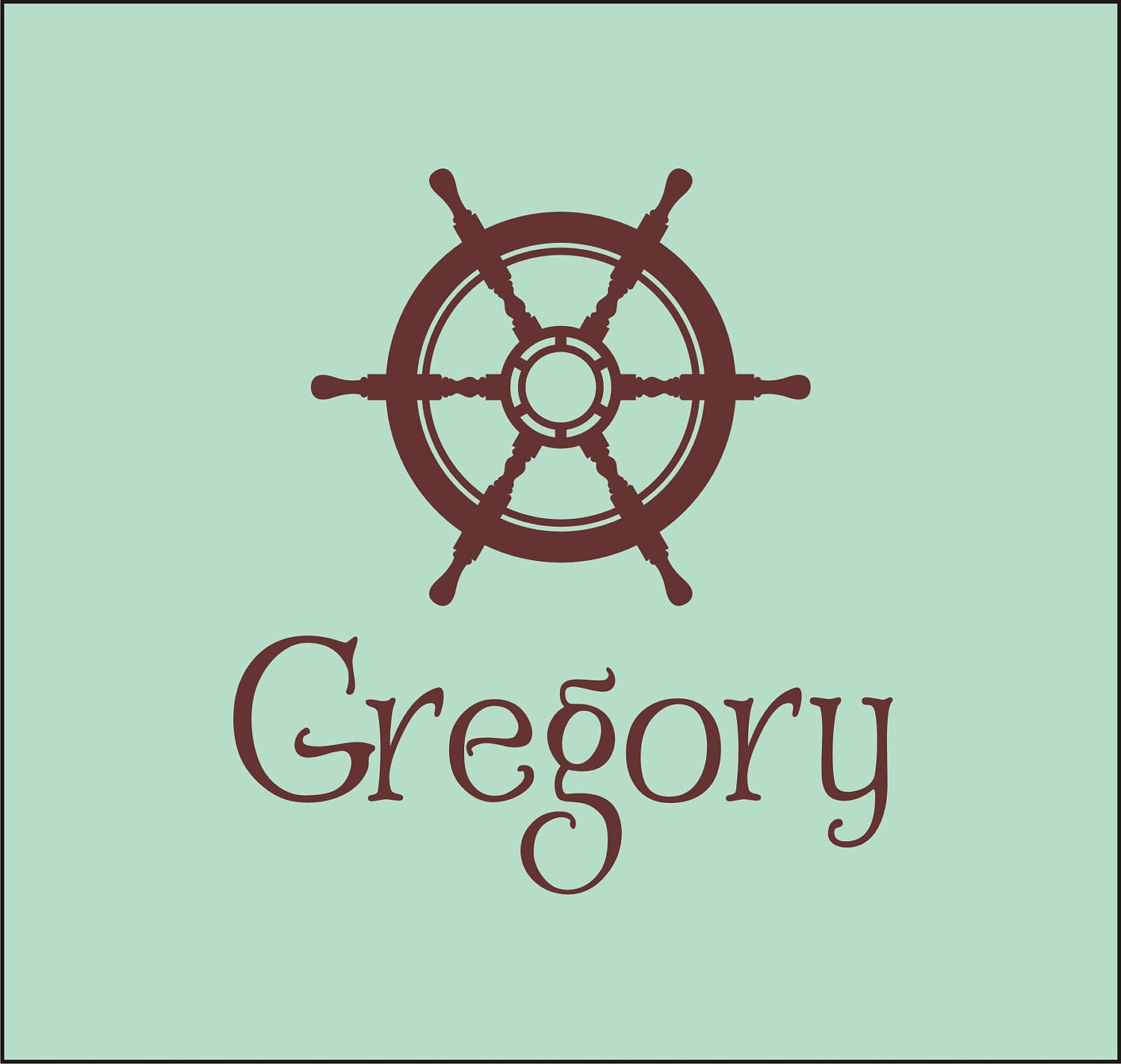 Nautical Personalized Childrens Decor Name Vinyl Decal - Monogram Vinyl Lettering - Vinyl Wall Art