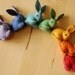 Rainbow Felted Bunnies Set Pure Wool Handmade Toy Set Great Gift for Bunny Lovers of all Ages and SAME SEX WEDDING Gift or Cake Topper