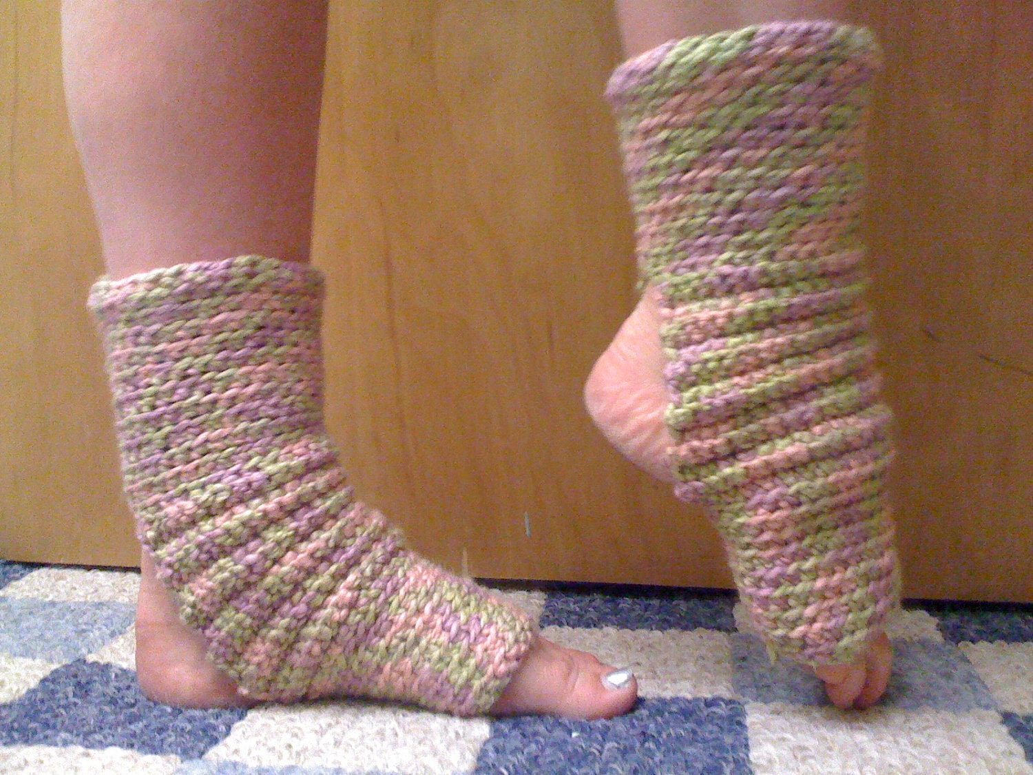Yoga Socks in Pink Purple Green ORGANIC Cotton